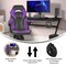 Flash Furniture Purple LeatherSoft Gaming Chair - Skate Wheels CH-00095-PR-RLB-GG - alternate 2